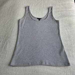 Ribbed Tank Top in Light Gray - Women's